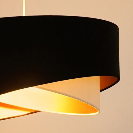 Brilagi - LED Lustra ar auklu LYRA 1xE27/15W/230V melna/krēmkrāsa/zelta