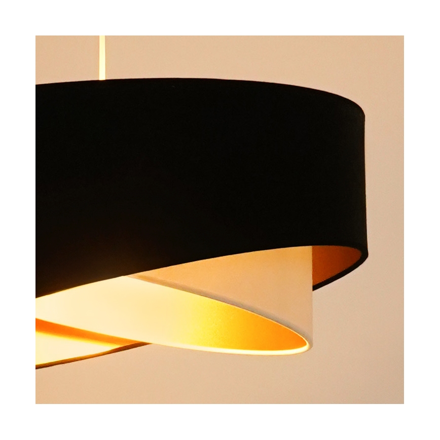 Brilagi - LED Lustra ar auklu LYRA 1xE27/15W/230V melna/krēmkrāsa/zelta
