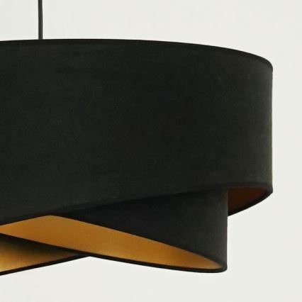Brilagi - LED Lustra ar auklu LYRA 1xE27/15W/230V melna/zelta