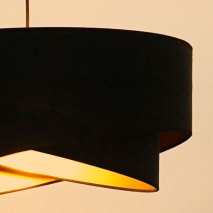 Brilagi - LED Lustra ar auklu LYRA 1xE27/15W/230V melna/zelta