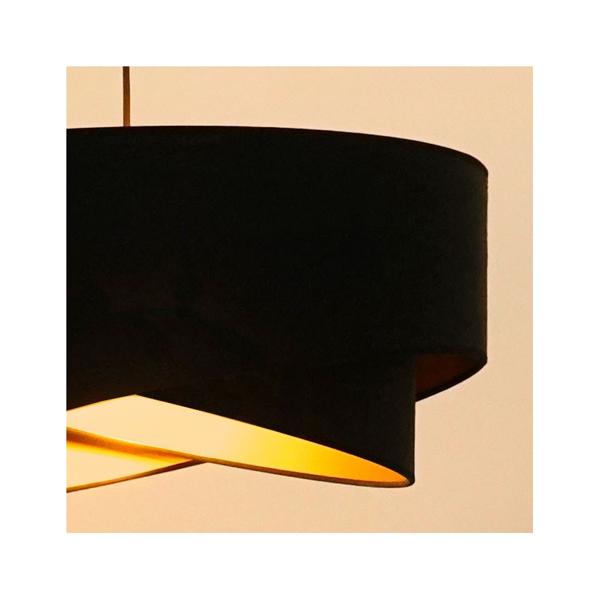 Brilagi - LED Lustra ar auklu LYRA 1xE27/15W/230V melna/zelta