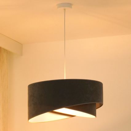 Brilagi - LED Lustra ar auklu LYRA 1xE27/15W/230V pelēka/balta
