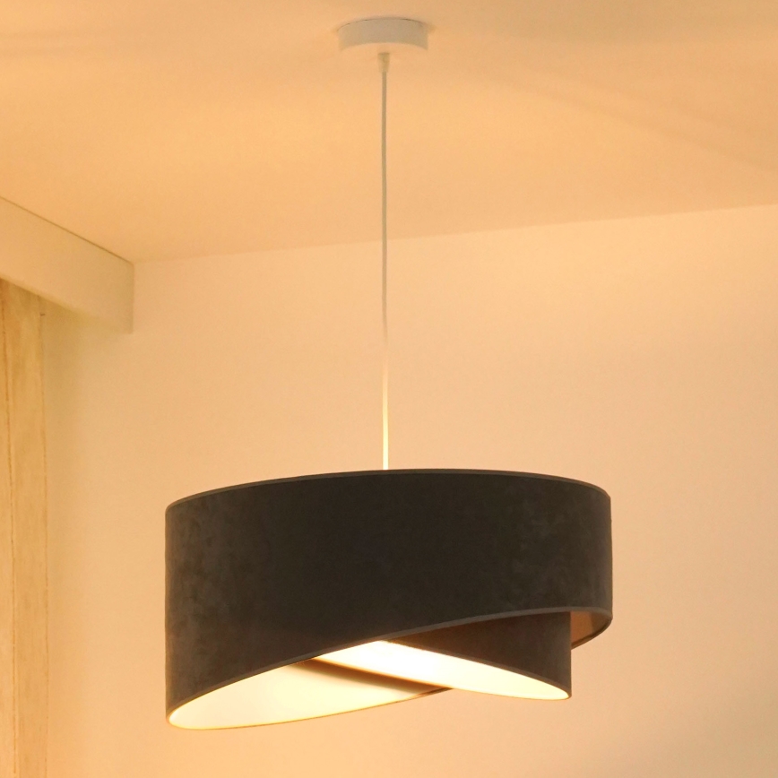 Brilagi - LED Lustra ar auklu LYRA 1xE27/15W/230V pelēka/balta