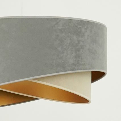 Brilagi - LED Lustra ar auklu LYRA 1xE27/15W/230V pelēka/bēša/zelta