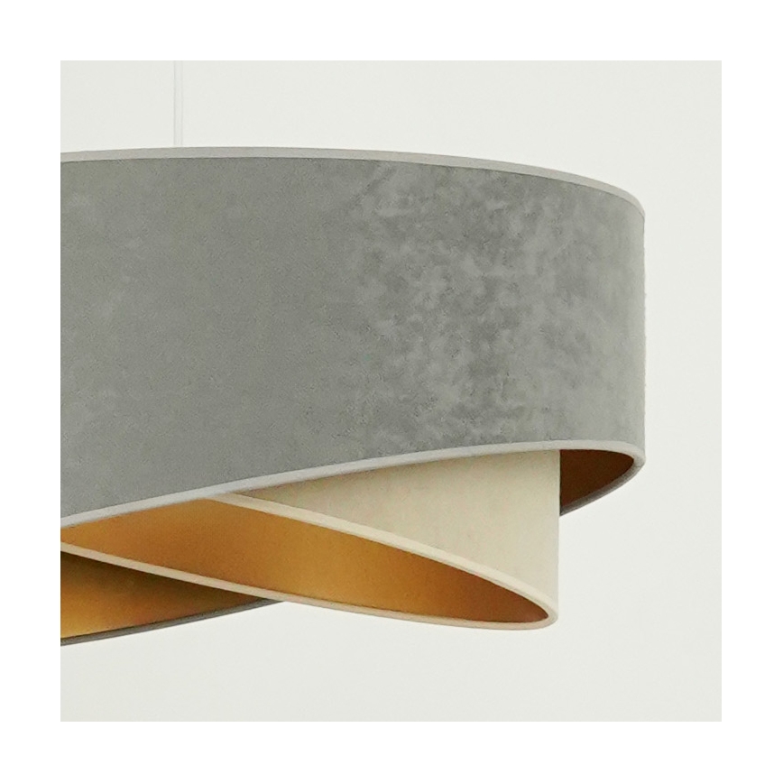 Brilagi - LED Lustra ar auklu LYRA 1xE27/15W/230V pelēka/bēša/zelta