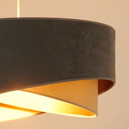 Brilagi - LED Lustra ar auklu LYRA 1xE27/15W/230V pelēka/bēša/zelta