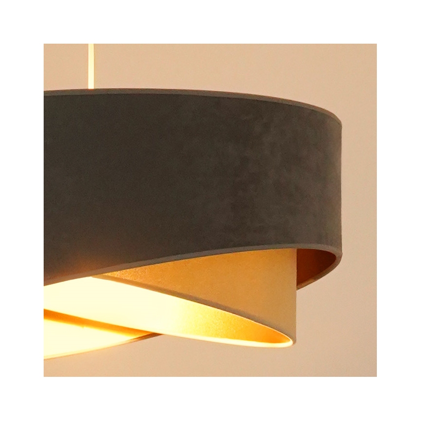 Brilagi - LED Lustra ar auklu LYRA 1xE27/15W/230V pelēka/bēša/zelta