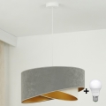 Brilagi - LED Lustra ar auklu LYRA 1xE27/15W/230V pelēka/krēmkrāsa/zelta
