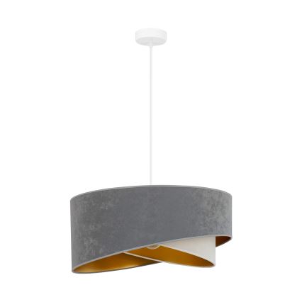 Brilagi - LED Lustra ar auklu LYRA 1xE27/15W/230V pelēka/krēmkrāsa/zelta