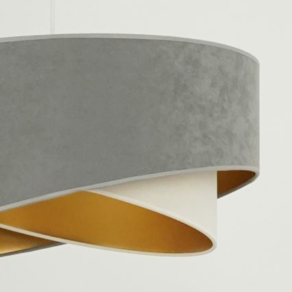 Brilagi - LED Lustra ar auklu LYRA 1xE27/15W/230V pelēka/krēmkrāsa/zelta