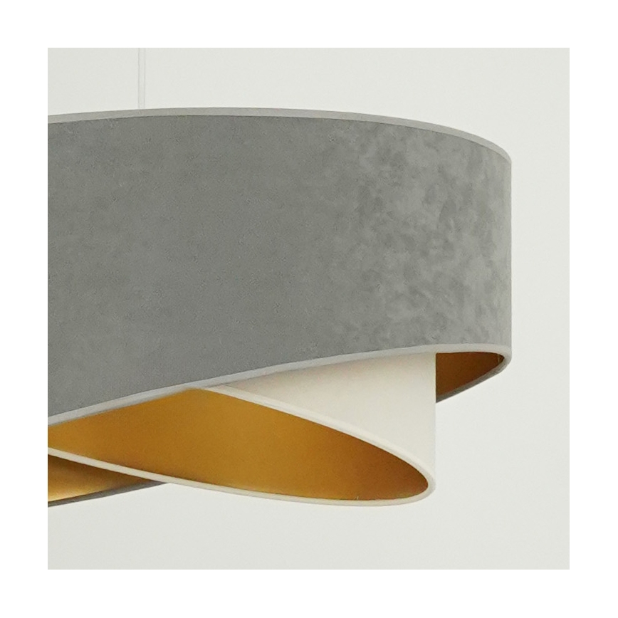 Brilagi - LED Lustra ar auklu LYRA 1xE27/15W/230V pelēka/krēmkrāsa/zelta