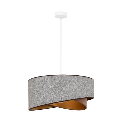 Brilagi - LED Lustra ar auklu LYRA 1xE27/15W/230V pelēka/krēmkrāsa/zelta