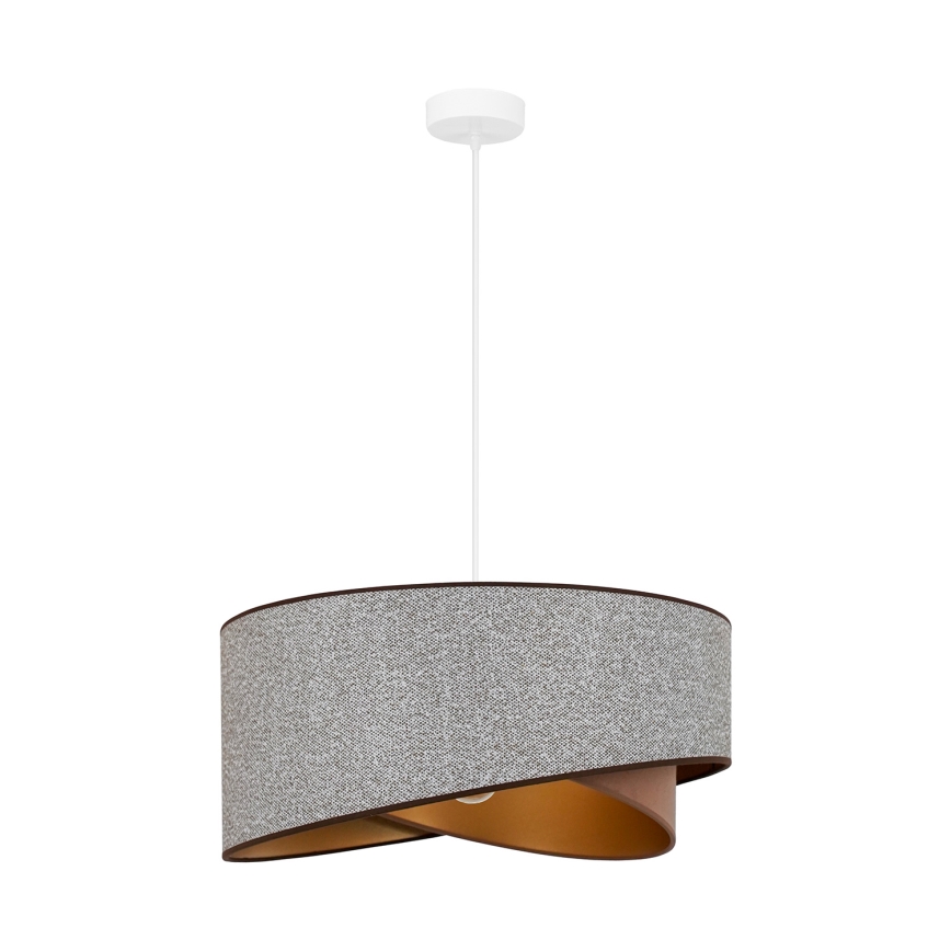 Brilagi - LED Lustra ar auklu LYRA 1xE27/15W/230V pelēka/krēmkrāsa/zelta