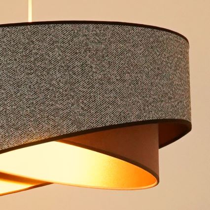 Brilagi - LED Lustra ar auklu LYRA 1xE27/15W/230V pelēka/krēmkrāsa/zelta
