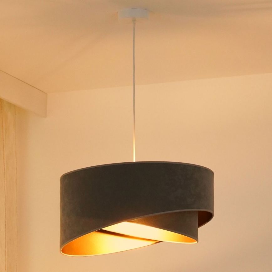 Brilagi - LED Lustra ar auklu LYRA 1xE27/15W/230V pelēka/zelta