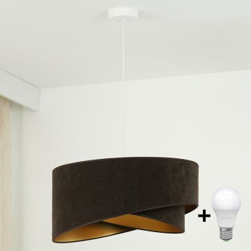 Brilagi - LED Lustra ar auklu LYRA 1xE27/15W/230V tumši brūna/zelta