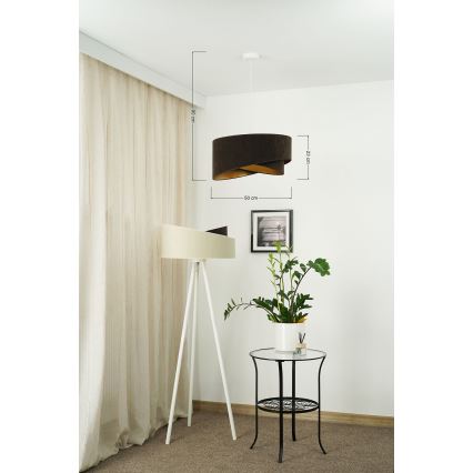 Brilagi - LED Lustra ar auklu LYRA 1xE27/15W/230V tumši brūna/zelta