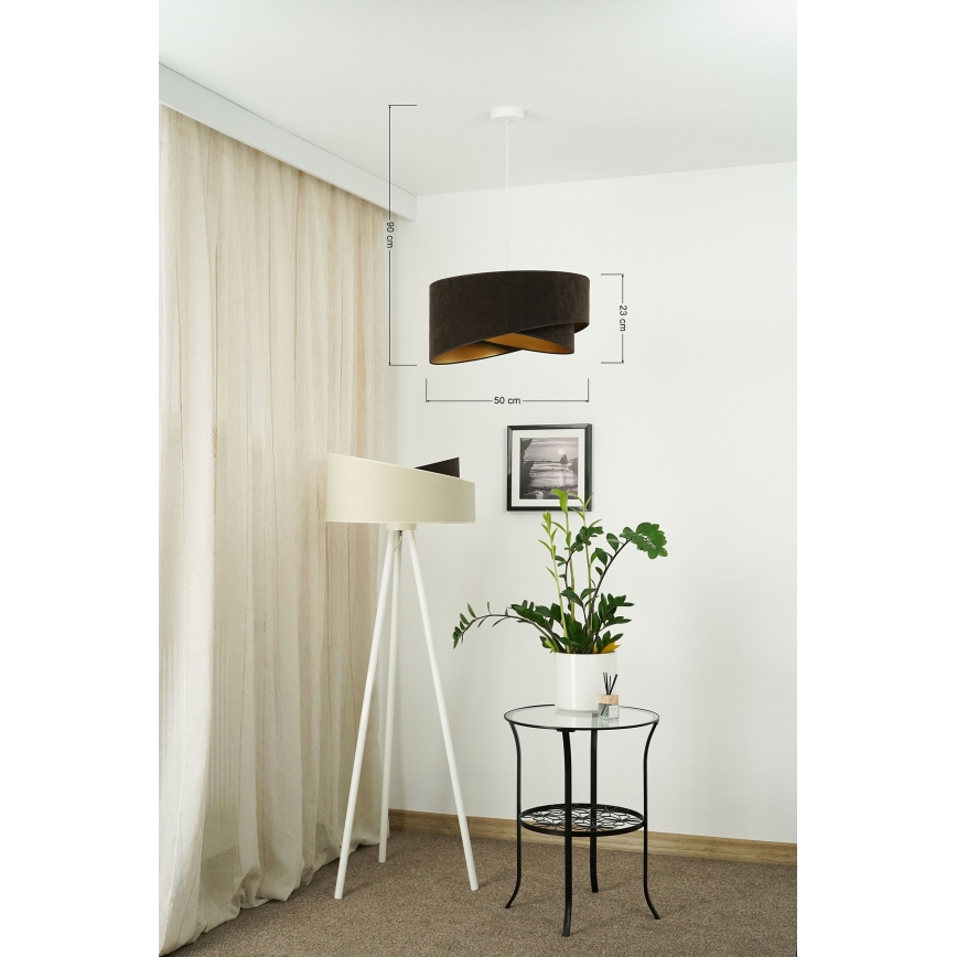 Brilagi - LED Lustra ar auklu LYRA 1xE27/15W/230V tumši brūna/zelta