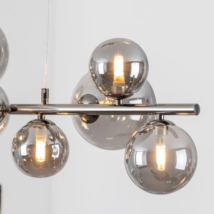 Brilagi - LED Lustra ar auklu MILLA 10xG9/3W/230V spīdīgi hromēts/dūmakains