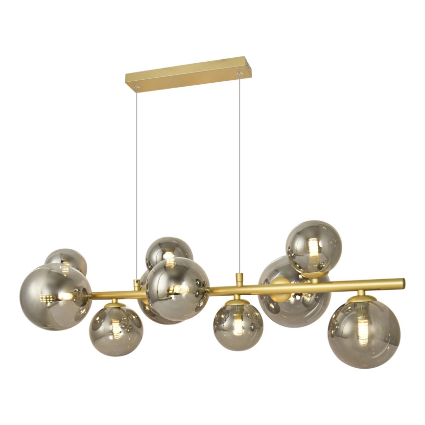 Brilagi - LED Lustra ar auklu MILLA 10xG9/3W/230V zelta/dūmakains