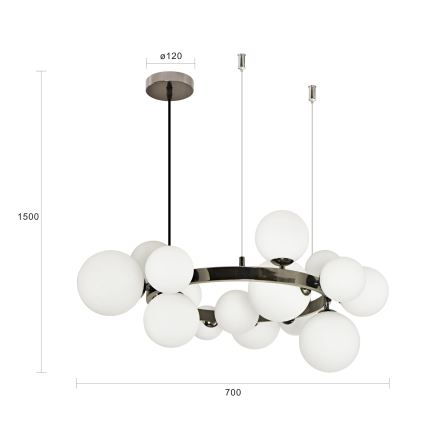 Brilagi - LED Lustra ar auklu MILLA 15xG9/3W/230V spīdīgi hromēts/balta