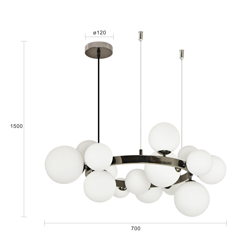 Brilagi - LED Lustra ar auklu MILLA 15xG9/3W/230V spīdīgi hromēts/balta