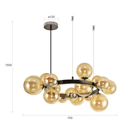 Brilagi - LED Lustra ar auklu MILLA 15xG9/3W/230V spīdīgi hromēts/zelta