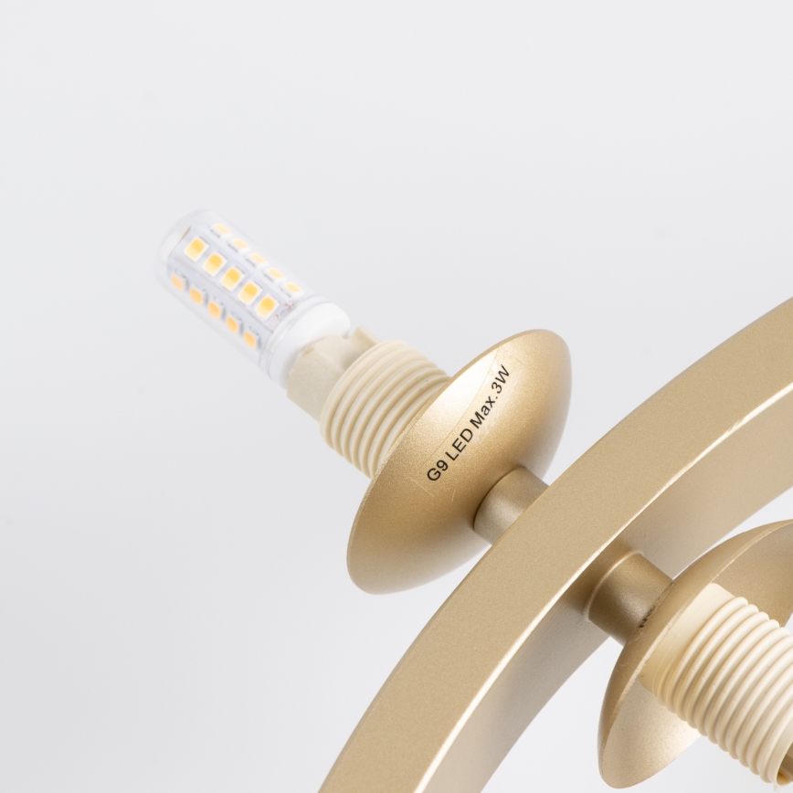 Brilagi - LED Lustra ar auklu MILLA 15xG9/3W/230V zelta/balta