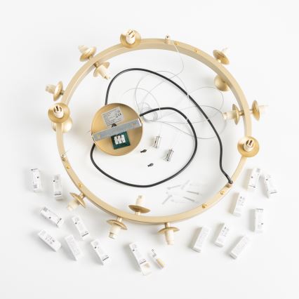 Brilagi - LED Lustra ar auklu MILLA 15xG9/3W/230V zelta/balta