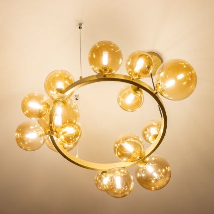 Brilagi - LED Lustra ar auklu MILLA 15xG9/3W/230V zelta