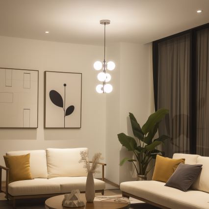 Brilagi - LED Lustra ar auklu MILLA 6xG9/3W/230V spīdīgi hromēts/balta