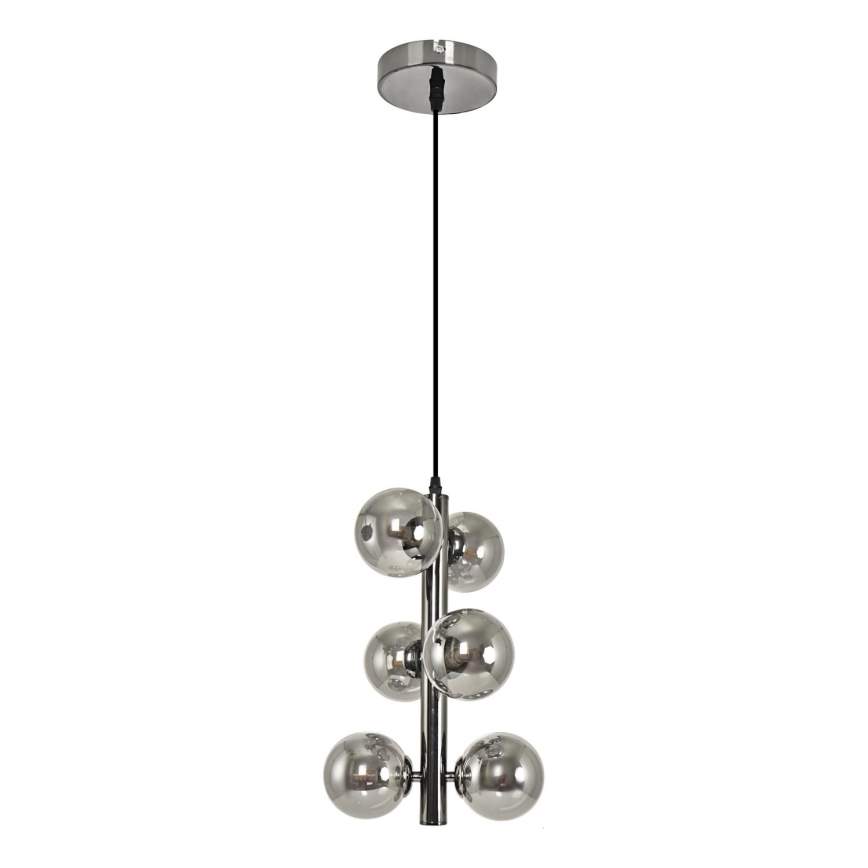 Brilagi - LED Lustra ar auklu MILLA 6xG9/3W/230V spīdīgi hromēts/dūmakains