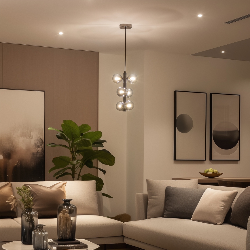 Brilagi - LED Lustra ar auklu MILLA 6xG9/3W/230V spīdīgi hromēts/dūmakains