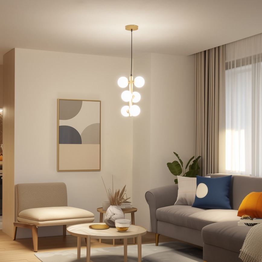 Brilagi - LED Lustra ar auklu MILLA 6xG9/3W/230V zelta/balta