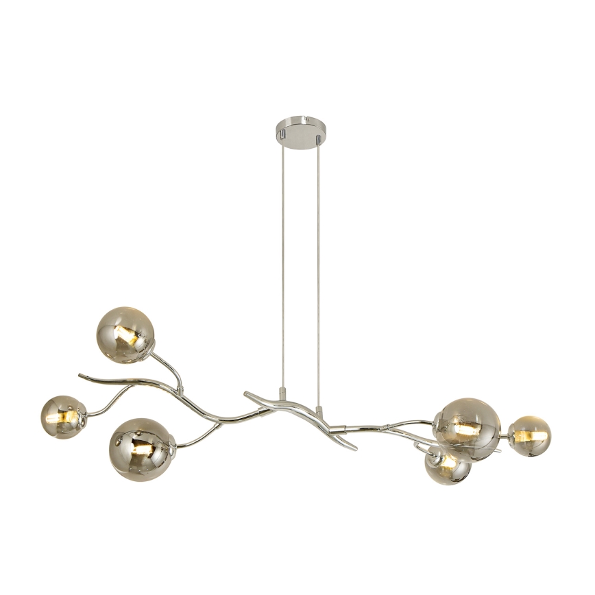Brilagi - LED Lustra ar auklu MISTEL 6xG9/3W/230V spīdīgi hromēts/dūmakains
