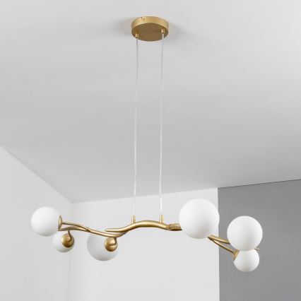 Brilagi - LED Lustra ar auklu MISTEL 6xG9/3W/230V zelta/balta