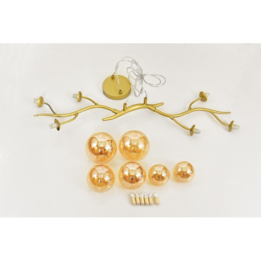 Brilagi - LED Lustra ar auklu MISTEL 6xG9/3W/230V zelta