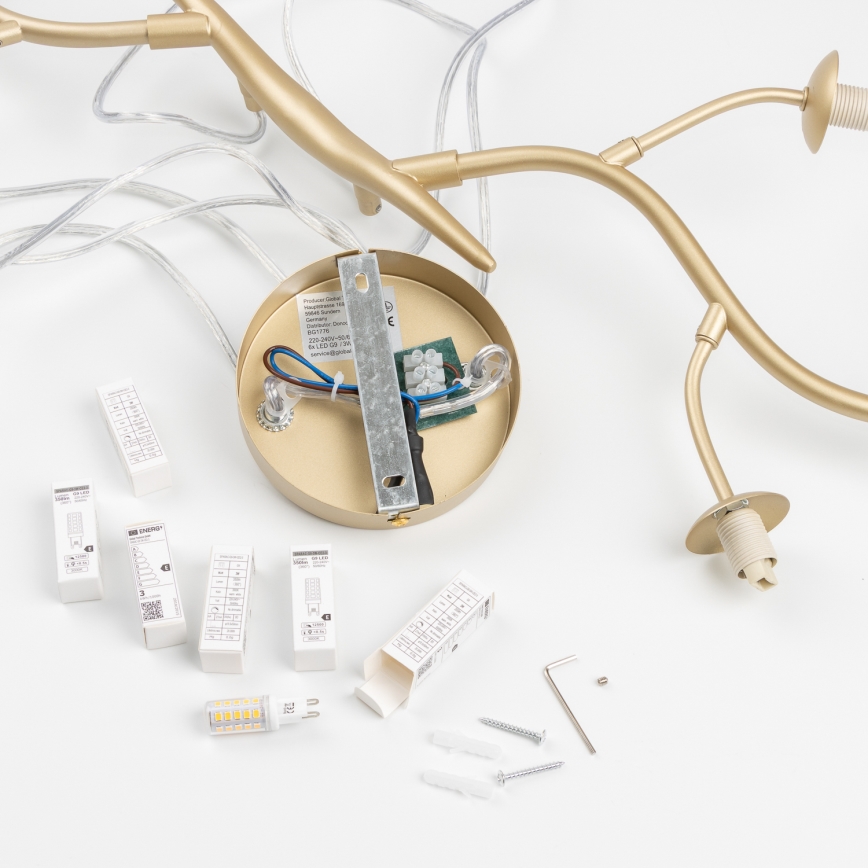 Brilagi - LED Lustra ar auklu MISTEL 6xG9/3W/230V zelta