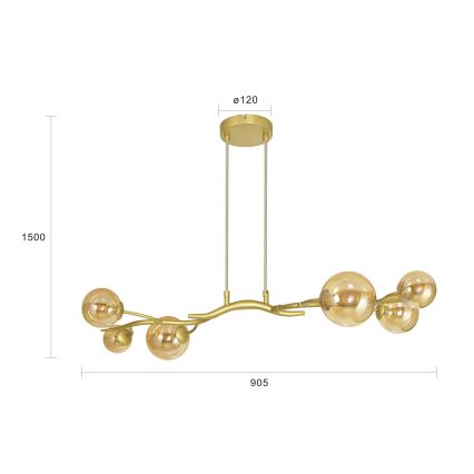 Brilagi - LED Lustra ar auklu MISTEL 6xG9/3W/230V zelta
