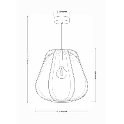 Brilagi - LED lustra ar kabeli ARVEN 1xE27/8W/230V diam. 37 cm balta