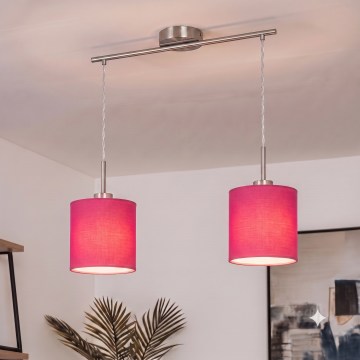 Brilagi - LED lustra ar kabeli NUBILA 2xE27/60W/230V rozā