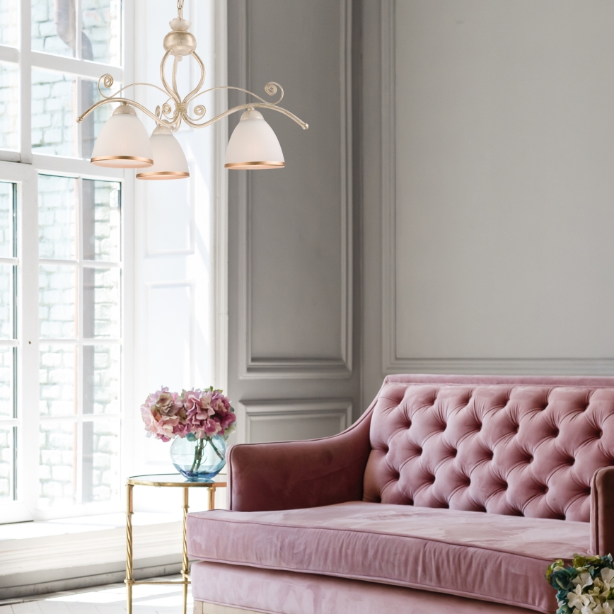 Brilagi - LED lustra ar ķēdi ANTICO 3xE27/60W/230V 3000K balta patīna