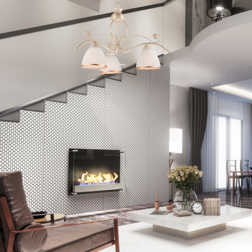 Brilagi - LED lustra ar ķēdi ANTICO 3xE27/60W/230V 3000K balta patīna