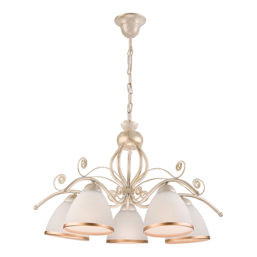 Brilagi - LED lustra ar ķēdi ANTICO 5xE27/60W/230V 3000K balta patina