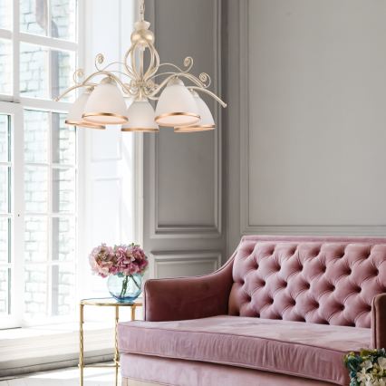 Brilagi - LED lustra ar ķēdi ANTICO 5xE27/60W/230V 3000K balta patina