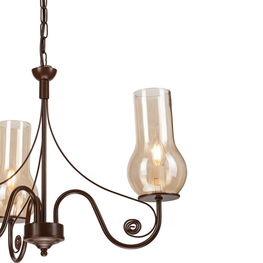 Brilagi - LED Lustra ar ķēdi COTTAGE 3xE14/40W/230V brūna