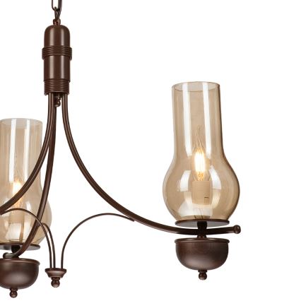 Brilagi - LED lustra ar ķēdi COTTAGE 3xE14/40W/230V buk/brūna/dūmota bēša