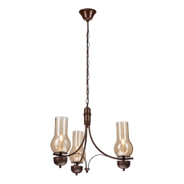 Brilagi - LED Lustra ar ķēdi COTTAGE 3xE14/40W/230V ozols/brūna