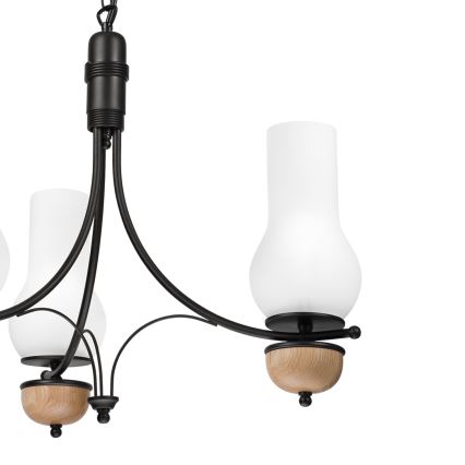 Brilagi - LED lustra ar ķēdi COTTAGE 3xE14/40W/230V ozols/melns/balts
