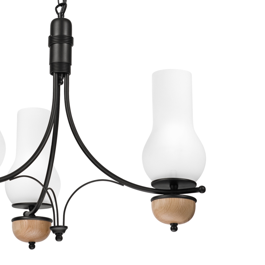 Brilagi - LED lustra ar ķēdi COTTAGE 3xE14/40W/230V ozols/melns/balts